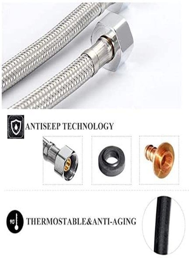 SPAZIO خرطوم توصيل من الفولاذ المقاوم للصدأ من Spazio بطول 18 بوصة، شديد التحمل، بلمسة نهائية من الكروم، مناسب لإكسسوارات الحمامات/إكسسوارات المراحيض (عبوة من 10 قطع) - Image 4